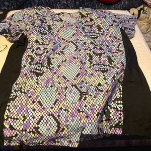 Multicoloured womens small scrub top